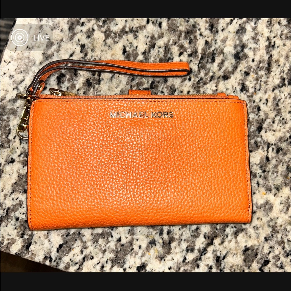 Michael Kors Vibrant Orange Wristlet